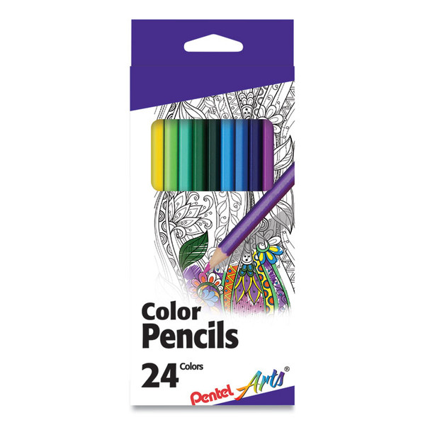 Color Pencils, 1.98 mm, H (#3), Assorted Lead/Barrel Colors, 24/Pack [SKU: PENCB824PK]
