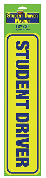 HY-KO MAG-SD01 Magnetic Sign, Student Driver, 12 in L x 3 in W Dimensions [SKU: ORG0250266]