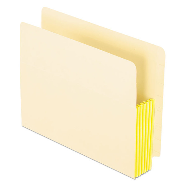 Manila Drop Front Shelf File Pockets with Rip-Proof-Tape Gusset Top, 5.25" Expansion, Letter Size, Manila, 10/Box [SKU: PFX12823]