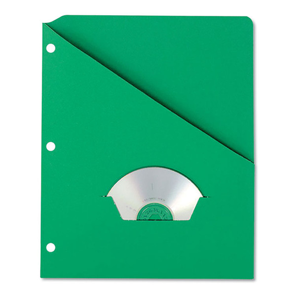Slash Pocket Project Folders, 3-Hole Punched, Straight Tab, Letter Size, Green, 25/Pack [SKU: PFX32925]