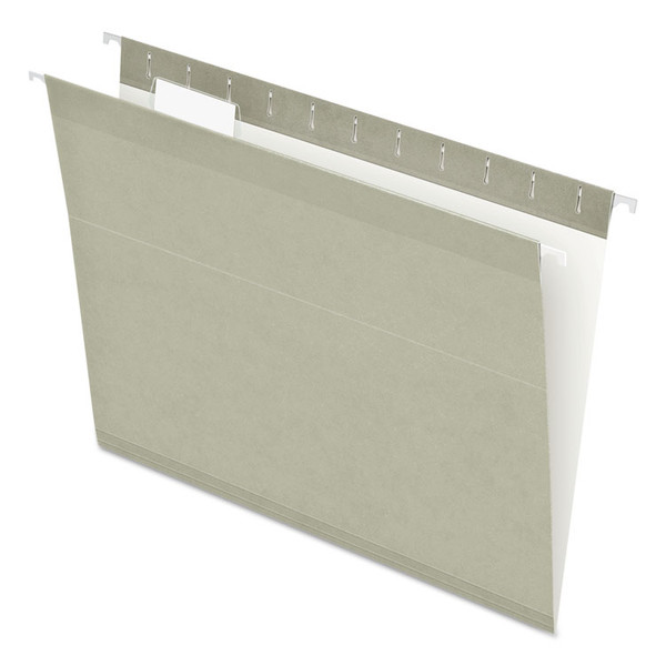 Colored Reinforced Hanging Folders, Letter Size, 1/5-Cut Tabs, Gray, 25/Box [SKU: PFX415215GRA]