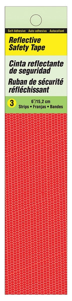HY-KO TP-3R Reflective Safety Tape, 6 in L, Red [SKU: ORG4233565]