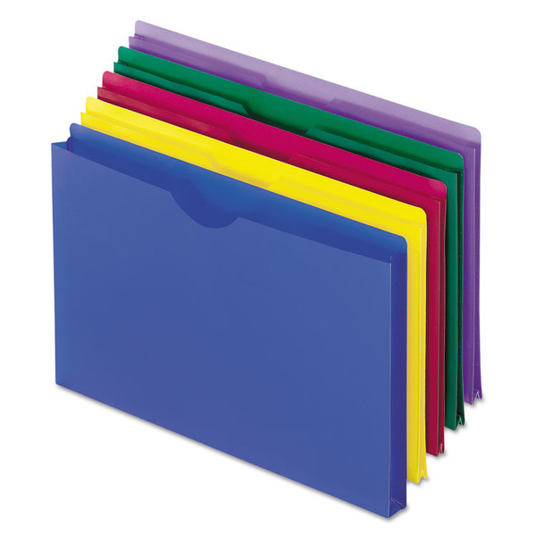 Poly File Jackets, Straight Tab, Legal Size, Assorted Colors, 5/Pack [SKU: PFX50993]