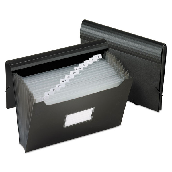 Jumbo 13-Pocket File, 12" Expansion, 13 Sections, Elastic Cord Closure, 1/12-Cut Tabs, Letter Size, Black [SKU: PFX82013]