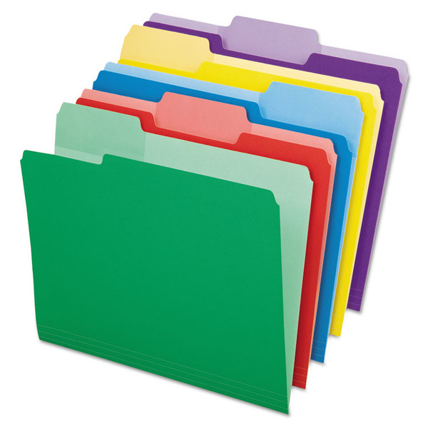 File Folders with Erasable Tabs, 1/3-Cut Tabs: Assorted, Letter Size, Assorted Colors, 30/Pack [SKU: PFX84370]
