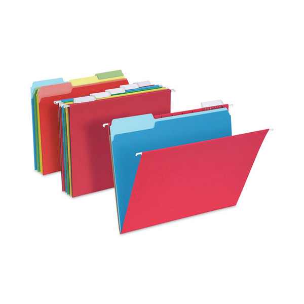 Teacher's Hanging File Folder Combo Kit, Letter Size, Assorted Colors, (25) 1/5-Cut Hanging Folders,(50) 1/3-Cut File Folders [SKU: PFX99199]