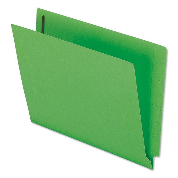 Colored Reinforced End Tab Fastener Folders, 0.75" Expansion, 2 Fasteners, Letter Size, Green Exterior, 50/Box [SKU: PFXH10U13GR]