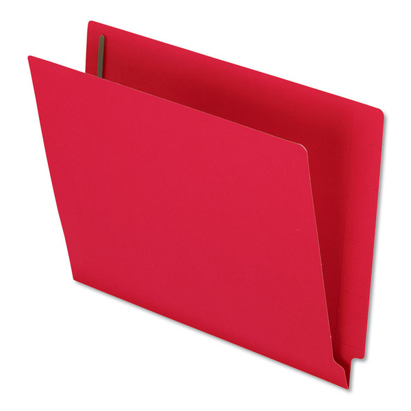 Colored Reinforced End Tab Fastener Folders, 0.75" Expansion, 2 Fasteners, Letter Size, Red Exterior, 50/Box [SKU: PFXH10U13R]