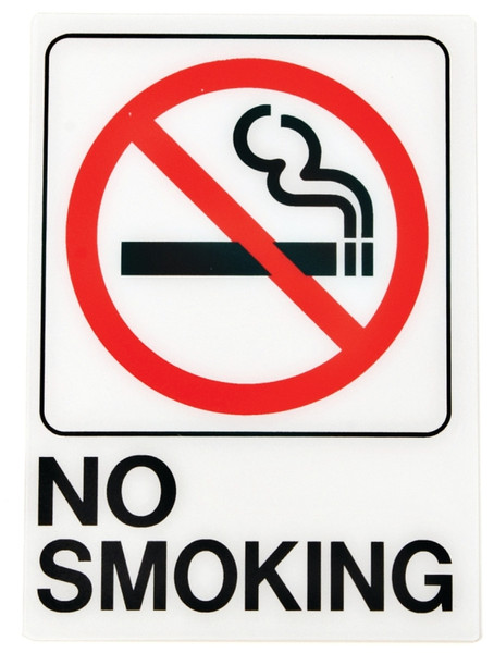 SIGN NO SMOKING 5X7IN PLASTIC [SKU: ORG6718704]