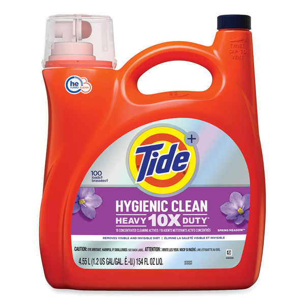 Hygienic Clean Heavy 10x Duty Liquid Laundry Detergent, Spring Meadow, 154 oz Bottle, 4/Carton [SKU: PGC27646]