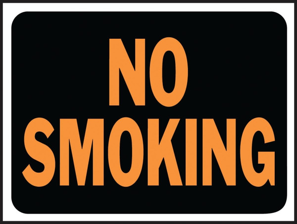 HY-KO Hy-Glo Series 3013 Identification Sign, Rectangular, NO SMOKING, Fluorescent Orange Legend, Black Background [SKU: ORG0860981]