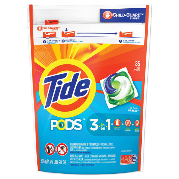 Pods, Laundry Detergent, Clean Breeze, 35/Pack [SKU: PGC93126EA]