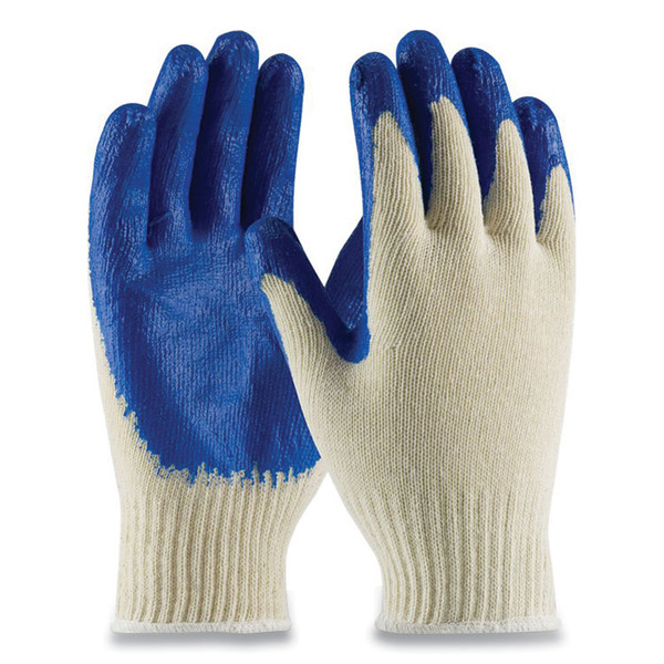 Seamless Knit Cotton/Polyester Gloves, Regular Grade, Small, White/Blue, 12 Pairs [SKU: PID39C122S]