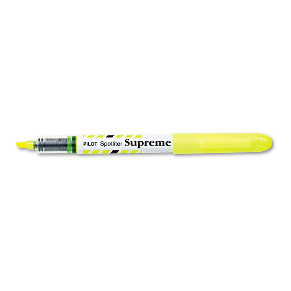 Spotliter Supreme Highlighter, Fluorescent Yellow Ink, Chisel Tip, Yellow/White Barrel, Dozen [SKU: PIL16008]