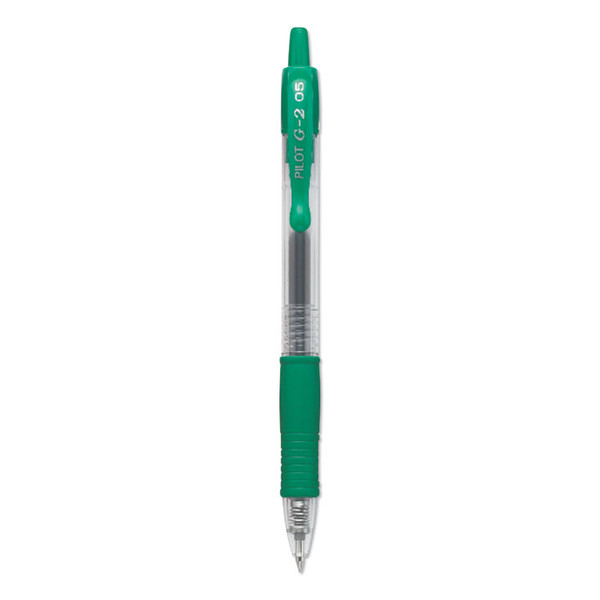G2 Premium Gel Pen, Retractable, Extra-Fine 0.5 mm, Green Ink, Smoke Barrel, Dozen [SKU: PIL31005]