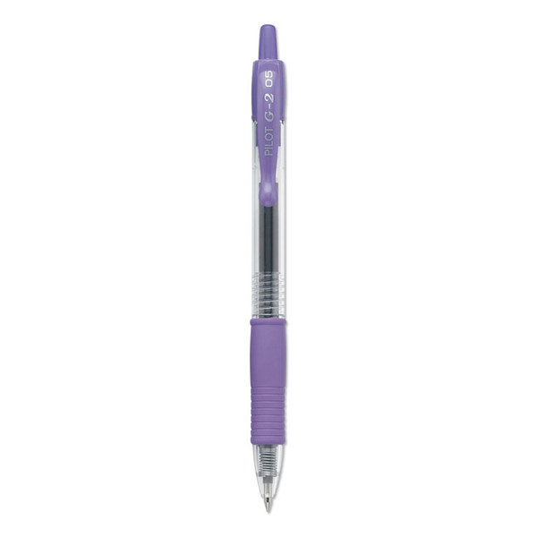 G2 Premium Gel Pen, Retractable, Extra-Fine 0.5 mm, Purple Ink, Smoke Barrel, Dozen [SKU: PIL31006]