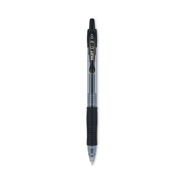 G2 Premium Gel Pen, Retractable, Fine 0.7 mm, Black Ink, Smoke Barrel, Dozen [SKU: PIL31020]