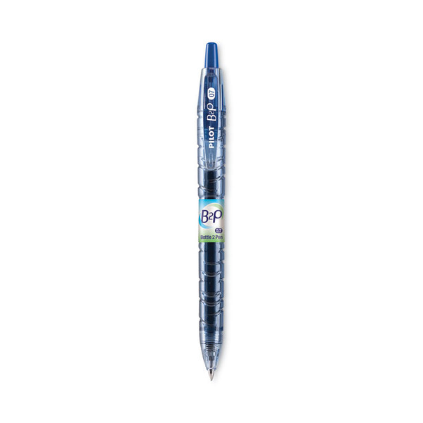 B2P Bottle-2-Pen Recycled Gel Pen, Retractable, Fine 0.7 mm, Blue Ink, Translucent Blue Barrel [SKU: PIL31601]