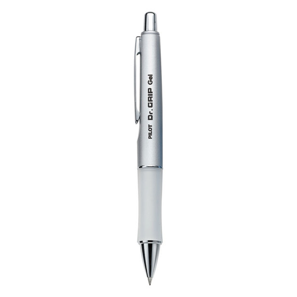 Dr. Grip Limited Gel Pen, Retractable, Fine 0.7 mm, Black Ink, Platinum Barrel [SKU: PIL36272]