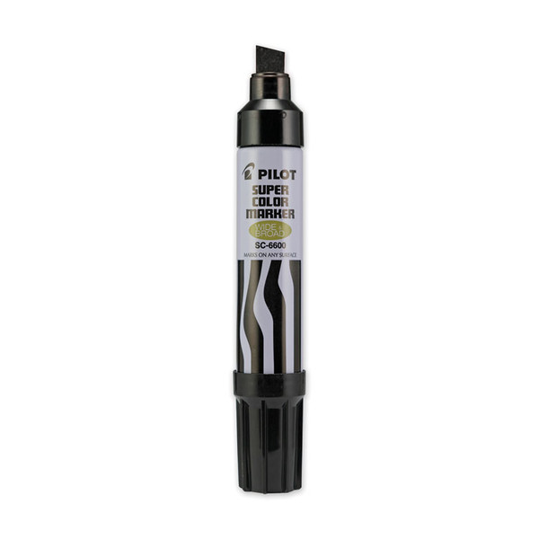 Super Color Refillable Permanent Marker, Extra-Broad Chisel Tip, Black [SKU: PIL43100BLK]