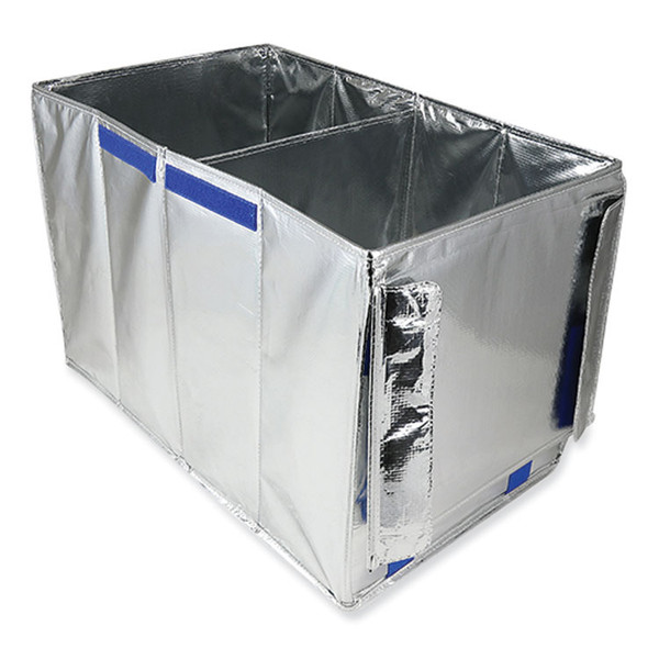 Fresh Staging Tote, Electroplated Aluminum/Semi-Rigid PE Board, 24 x 14 x 15, Silver, 6/Carton [SKU: PKFST001]