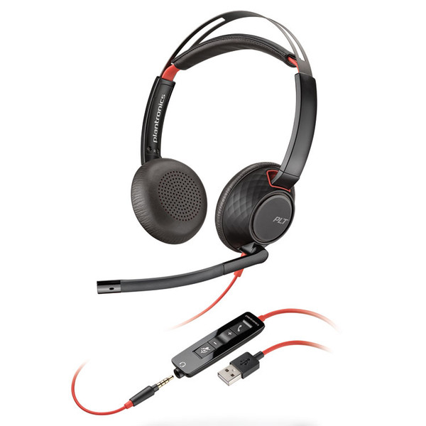Blackwire 5220 Binaural Over The Head Headset, Black [SKU: PLNC5220]