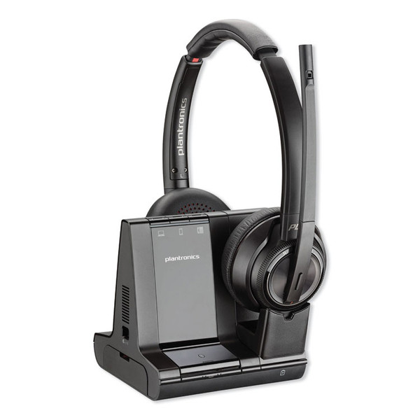 Savi W8220 Binaural Over The Head Headset, Black [SKU: PLNW8220]