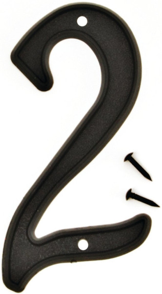 HY-KO PN-29/2 House Number, Character: 2, 4 in H Character, Black Character, Plastic [SKU: ORG0252411]