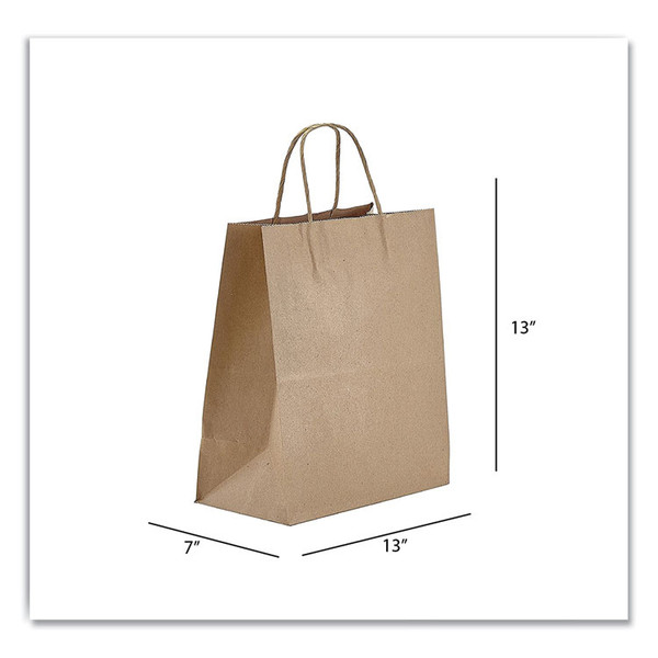 Kraft Paper Bags, Jr. Mart, 13 x 7 x 13, Natural, 250/Carton [SKU: PTENK13713]