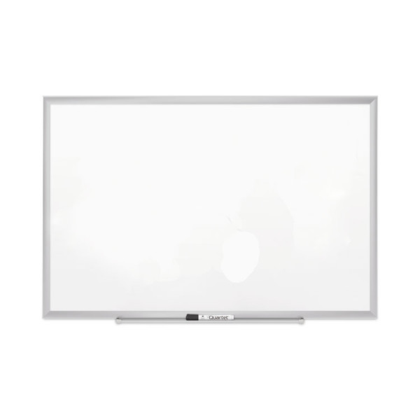 Classic Series Porcelain Magnetic Board, 36 x 24, White, Silver Aluminum Frame [SKU: QRT2543]