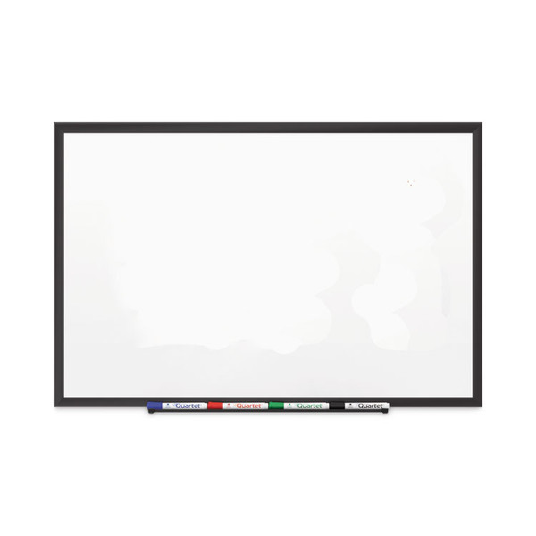 Classic Porcelain Magnetic Whiteboard, 36 x 24, Black Aluminum Frame [SKU: QRT2543B]