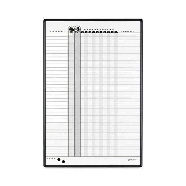 Magnetic Employee In/Out Board, Porcelain, 24 x 36, Gray/Black Aluminum Frame [SKU: QRT783G]