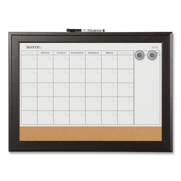 Home Decor Magnetic Combo Dry Erase with Cork Board on Bottom, 23 x 17, Espresso Wood Frame [SKU: QRT79275]