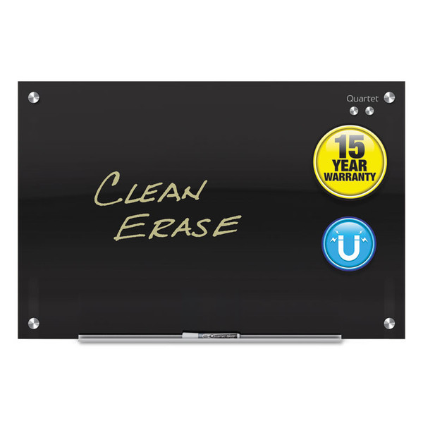 Infinity Magnetic Glass Marker Board, 36 x 24, Black [SKU: QRTG3624B]