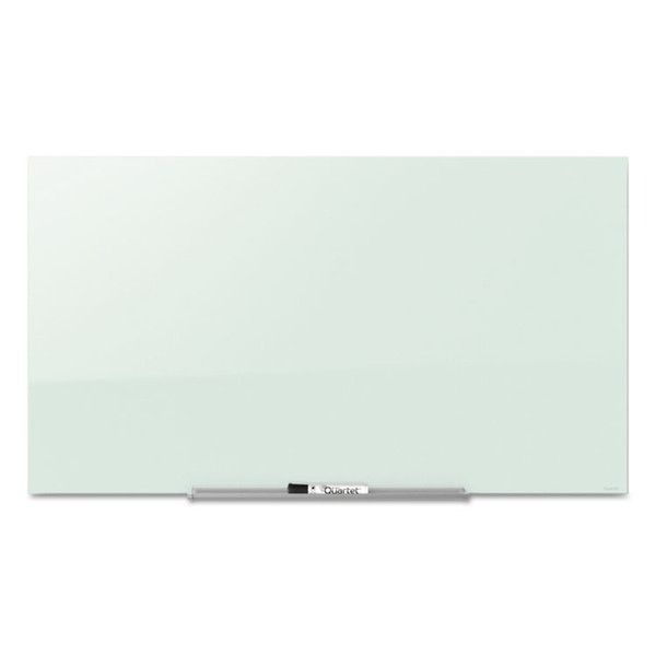 InvisaMount Magnetic Glass Marker Board, Frameless, 50" x 28", White Surface [SKU: QRTG5028IMW]