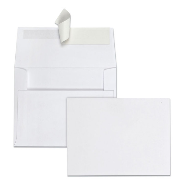 Greeting Card/Invitation Envelope, A-2, Square Flap, Redi-Strip Adhesive Closure, 4.38 x 5.75, White, 100/Box [SKU: QUA10740]