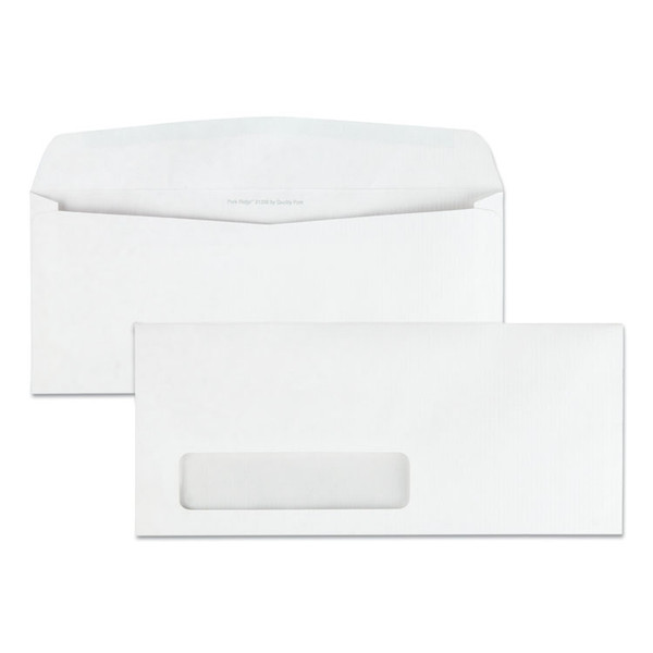 Park Ridge Embossed Executive Envelope, Address Window, #10, Commercial Flap, Gummed Closure, 4.13 x 9.5, White, 500/Box [SKU: QUA21330]