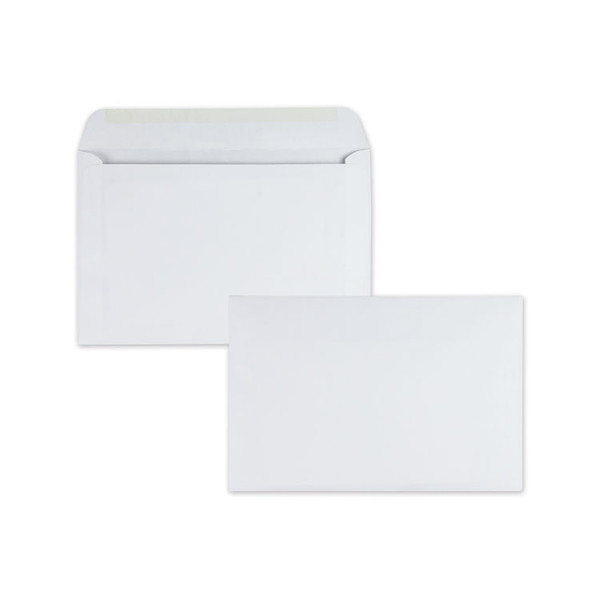 Open-Side Booklet Envelope, #6 1/2, Hub Flap, Gummed Closure, 6 x 9, White, 500/Box [SKU: QUA37181]