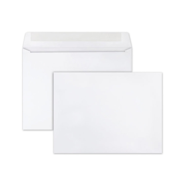 Open-Side Booklet Envelope, #10 1/2, Cheese Blade Flap, Gummed Closure, 9 x 12, White, 250/Box [SKU: QUA37682]