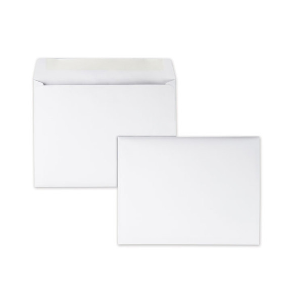 Open-Side Booklet Envelope, #10 1/2, Hub Flap, Gummed Closure, 9 x 12, White, 100/Box [SKU: QUA37693]
