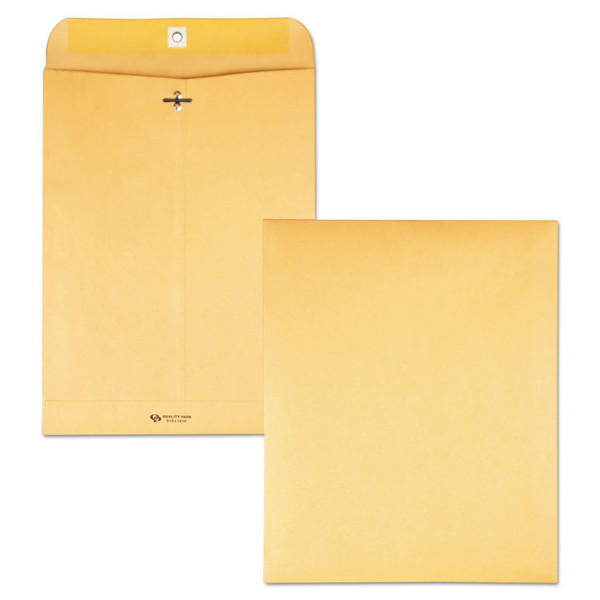 Clasp Envelope, 28 lb Bond Weight Kraft, #93, Square Flap, Clasp/Gummed Closure, 9.5 x 12.5, Brown Kraft, 100/Box [SKU: QUA37893]