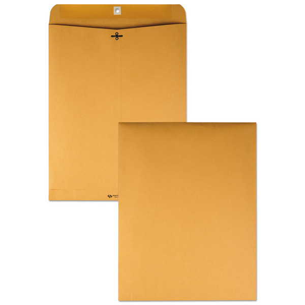 Clasp Envelope, 28 lb Bond Weight Kraft, #110, Square Flap, Clasp/Gummed Closure, 12 x 15.5, Brown Kraft, 100/Box [SKU: QUA37910]
