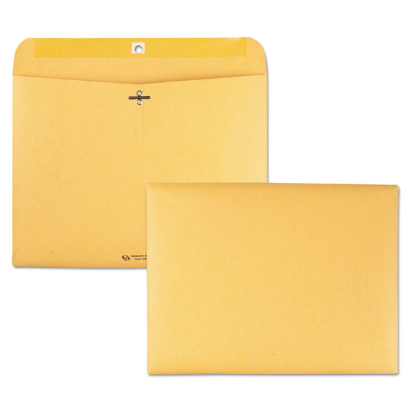 Redi-File Clasp Envelope, #90, Cheese Blade Flap, Clasp/Gummed Closure, 9 x 12, Brown Kraft, 100/Box [SKU: QUA38090]