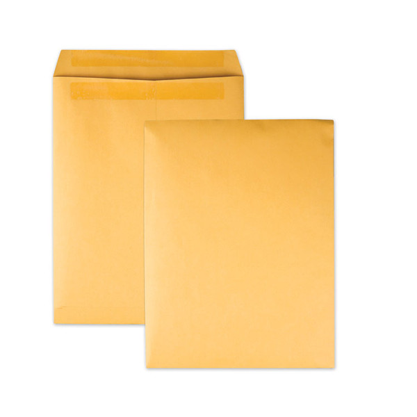 Redi-Seal Catalog Envelope, #12 1/2, Cheese Blade Flap, Redi-Seal Adhesive Closure, 9.5 x 12.5, Brown Kraft, 100/Box [SKU: QUA43667]