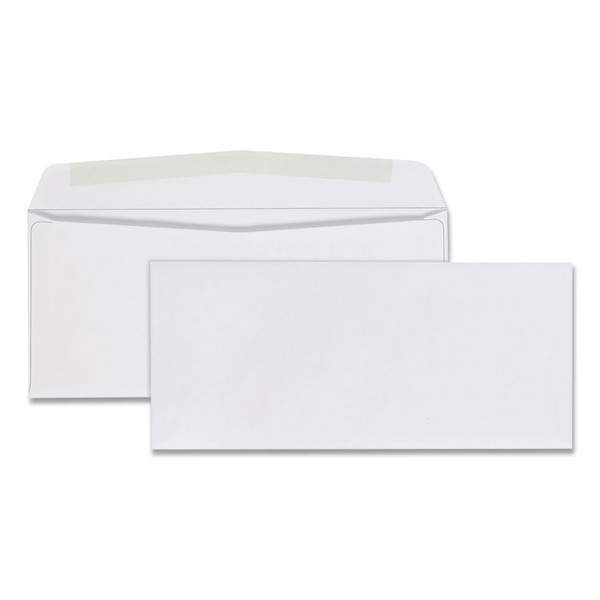 Business Envelope, #9, Commercial Flap, Diagonal Seam, Gummed Closure, 24 lb Bond Weight Paper, 3.88 x 8.88, White, 500/Box [SKU: QUA90090]