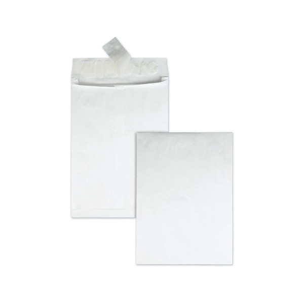 Lightweight 14 lb Tyvek Open End 1.5" Expansion Mailers, #13 1/2, Square Flap, Redi-Strip Closure, 10 x 13, White, 25/Box [SKU: QUAR4202]