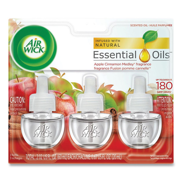Scented Oil Refill, Warming - Apple Cinnamon Medley, 0.67 oz, 3/Pack, 6 Packs/Carton [SKU: RAC83550]