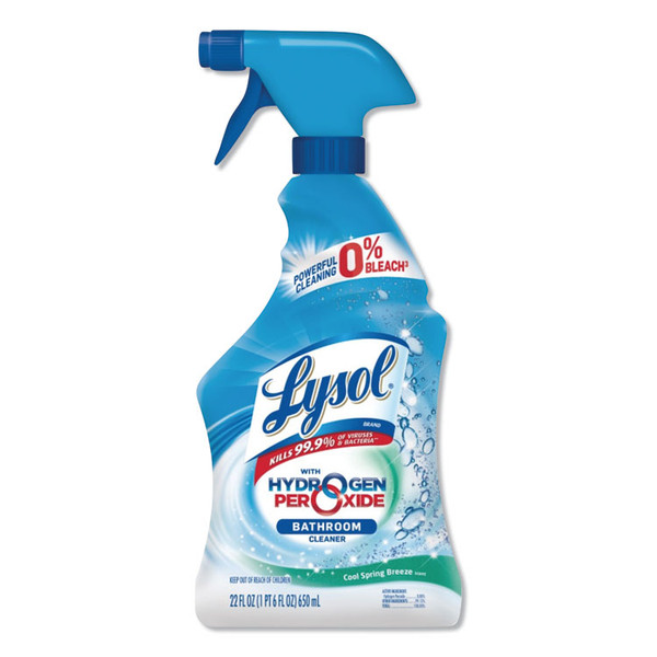 Bathroom Cleaner with Hydrogen Peroxide, Cool Spring Breeze, 22 oz Trigger Spray Bottle, 12/Carton [SKU: RAC85668CT]