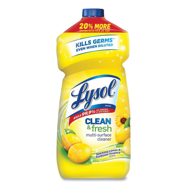 Clean and Fresh Multi-Surface Cleaner, Sparkling Lemon and Sunflower Essence, 48 oz Bottle, 9/Carton [SKU: RAC89962CT]