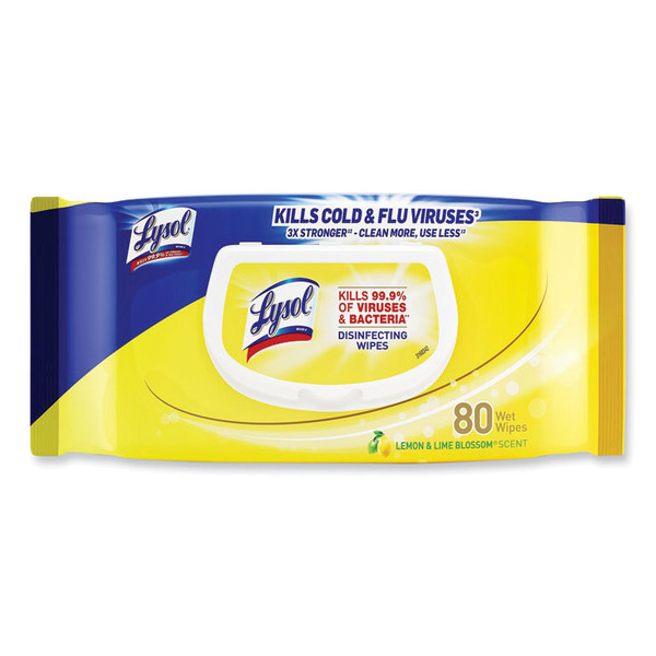 Disinfecting Wipes Flatpacks, 6.69 x 7.87, Lemon and Lime Blossom, 80 Wipes/Flat Pack [SKU: RAC99716EA]
